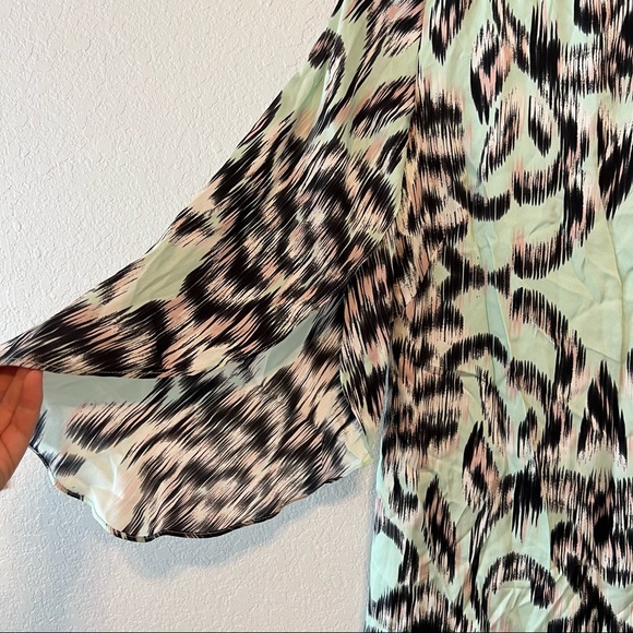 Milly Mint Black Pattern Silk Sheath Dress 2 - Picture 3 of 6